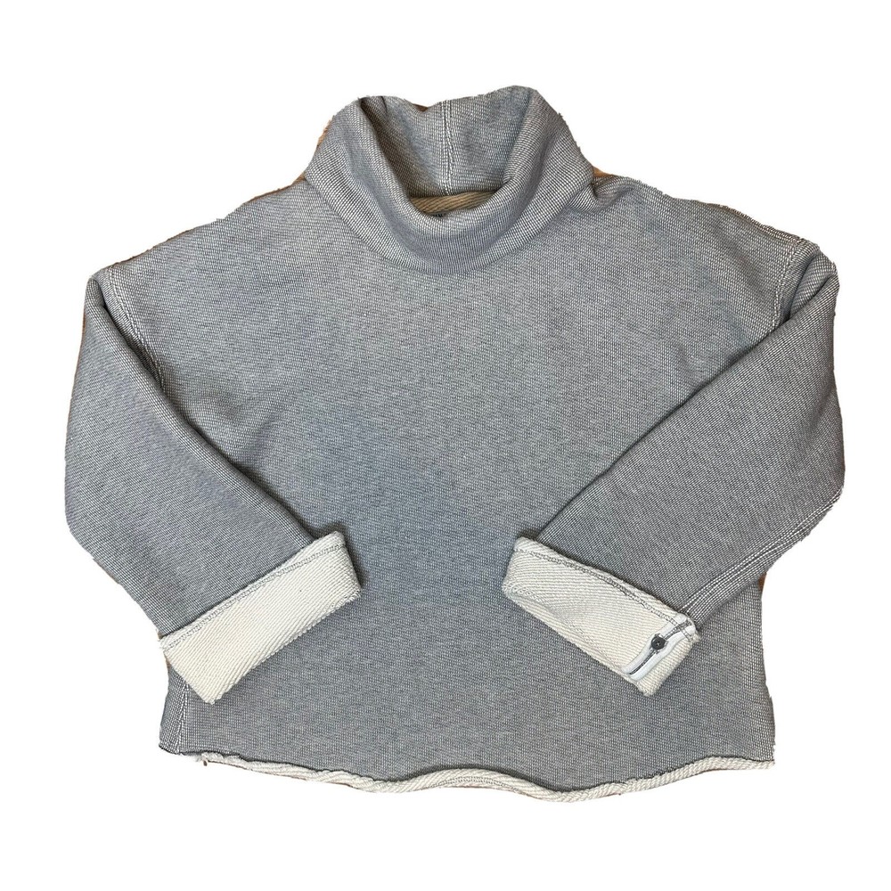 MM Lafleur Top XS Oversized Sweater Sweatshirt Sharon Gray Plush Terry HEAVY